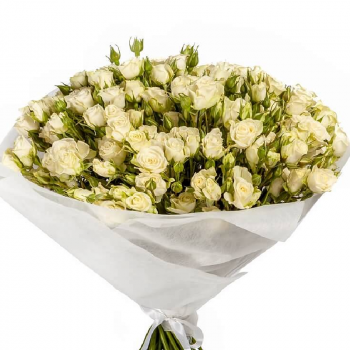 Букет из кустовых роз "Снежная королева"